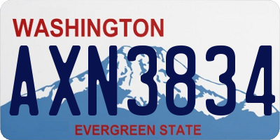 WA license plate AXN3834