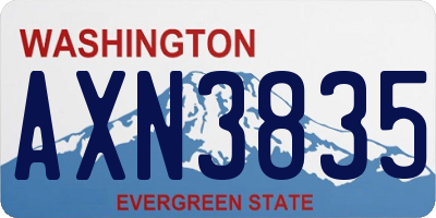 WA license plate AXN3835