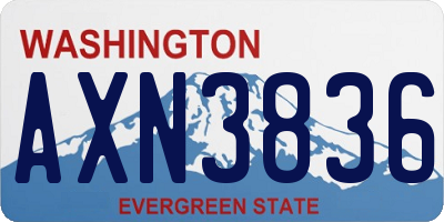 WA license plate AXN3836
