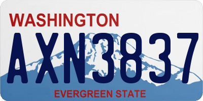 WA license plate AXN3837
