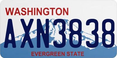 WA license plate AXN3838