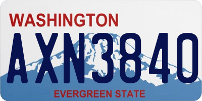 WA license plate AXN3840