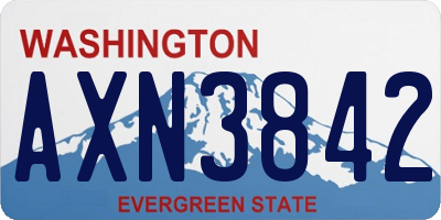 WA license plate AXN3842
