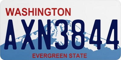 WA license plate AXN3844