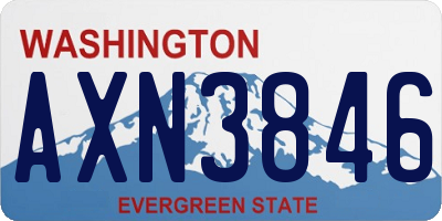 WA license plate AXN3846