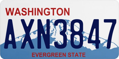 WA license plate AXN3847