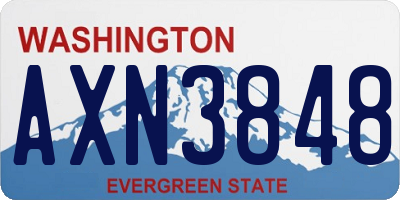 WA license plate AXN3848