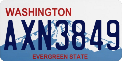 WA license plate AXN3849