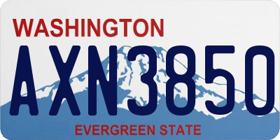 WA license plate AXN3850