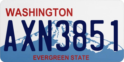 WA license plate AXN3851