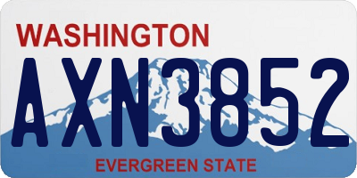 WA license plate AXN3852