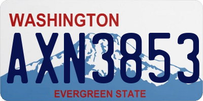 WA license plate AXN3853