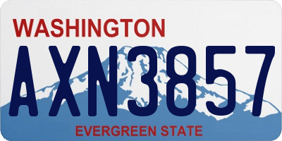 WA license plate AXN3857