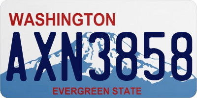 WA license plate AXN3858
