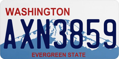 WA license plate AXN3859