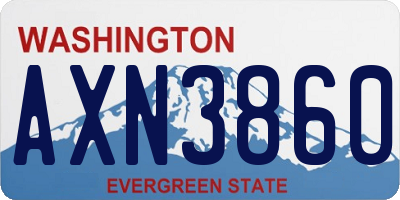 WA license plate AXN3860