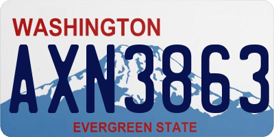 WA license plate AXN3863