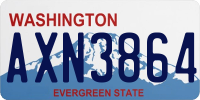 WA license plate AXN3864