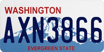 WA license plate AXN3866