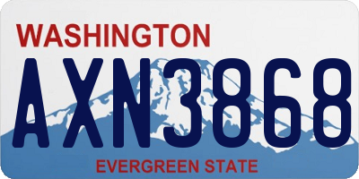 WA license plate AXN3868