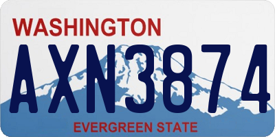WA license plate AXN3874