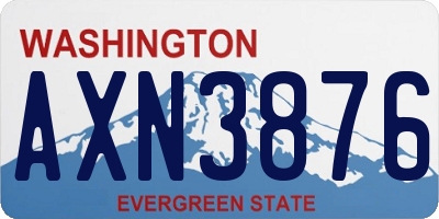 WA license plate AXN3876