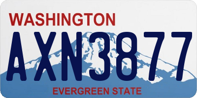 WA license plate AXN3877