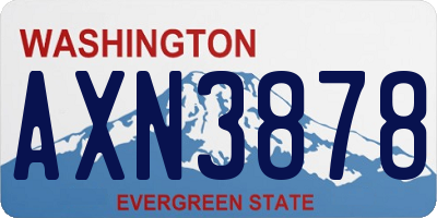 WA license plate AXN3878