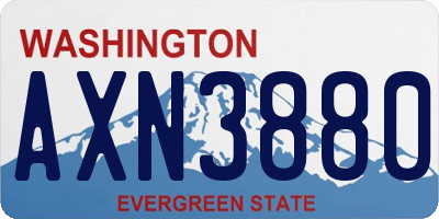 WA license plate AXN3880