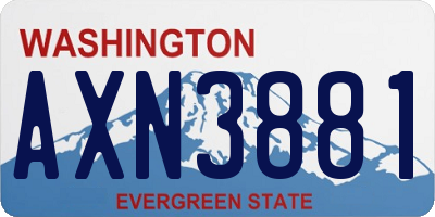 WA license plate AXN3881