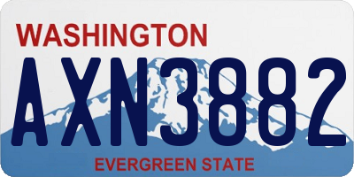WA license plate AXN3882