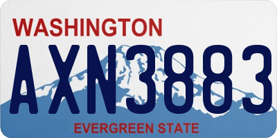 WA license plate AXN3883