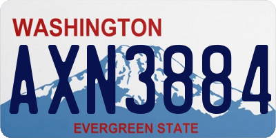 WA license plate AXN3884