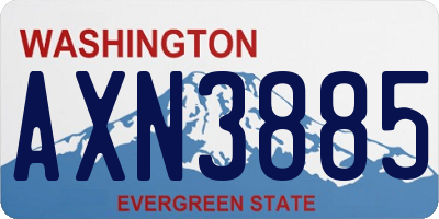 WA license plate AXN3885