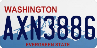 WA license plate AXN3886