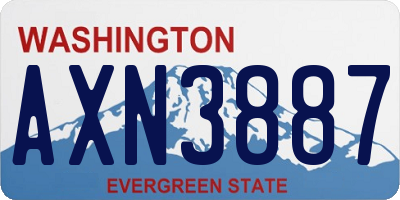 WA license plate AXN3887