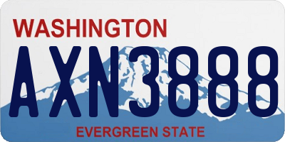 WA license plate AXN3888