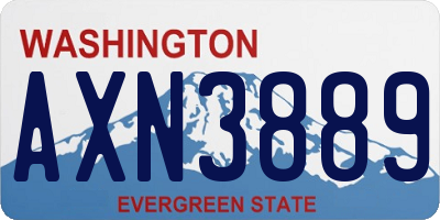 WA license plate AXN3889