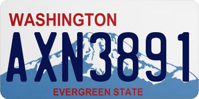 WA license plate AXN3891