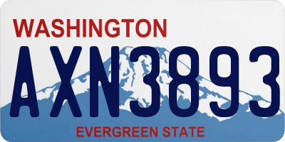 WA license plate AXN3893