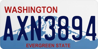 WA license plate AXN3894