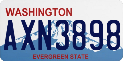 WA license plate AXN3898