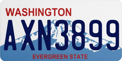 WA license plate AXN3899