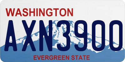 WA license plate AXN3900