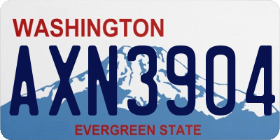WA license plate AXN3904