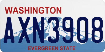WA license plate AXN3908