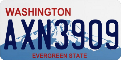 WA license plate AXN3909
