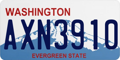 WA license plate AXN3910