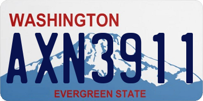 WA license plate AXN3911
