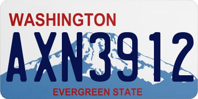 WA license plate AXN3912